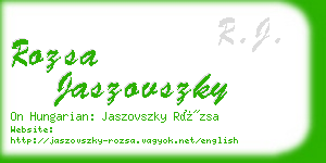 rozsa jaszovszky business card